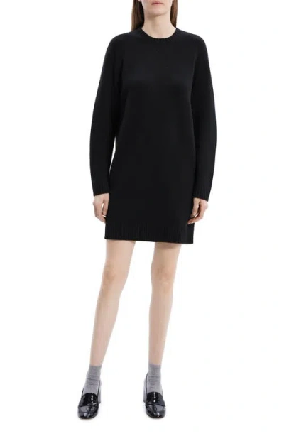 Theory Wool-cashmere Sweater Dress In Black