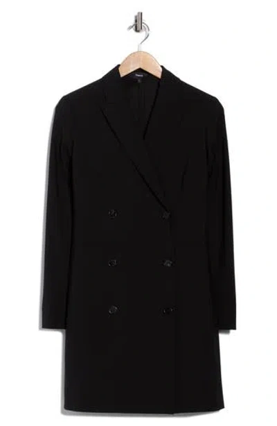 Theory Long Sleeve Wool Blend Blazer Dress In Black