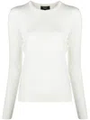Theory Womens New Ivory - Cx1 Round-neck Regular-fit Wool-blend Knitted Top Xl In White