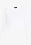 Theory Boat-neck Poplin Blouse In White
