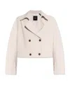 Theory Admiral Crepe Double-breasted Crop Trench Coat In White