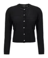 Theory Cropped Fitted Cardigan With Central Button Closure In Black