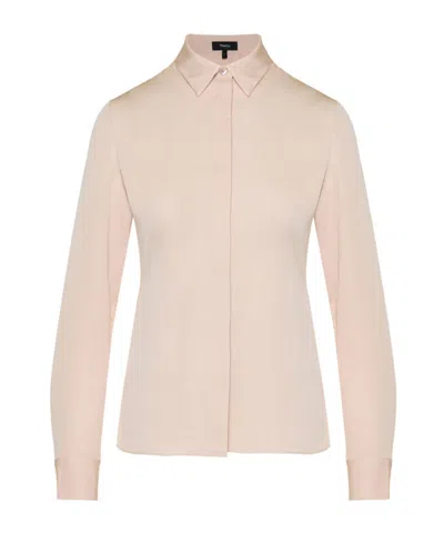 Theory Long-sleeved Shirt In Nude