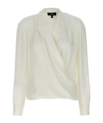 Theory Long-sleeved Shirt In White