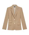 Theory Long-sleeved Single-breasted Blazer In Nude