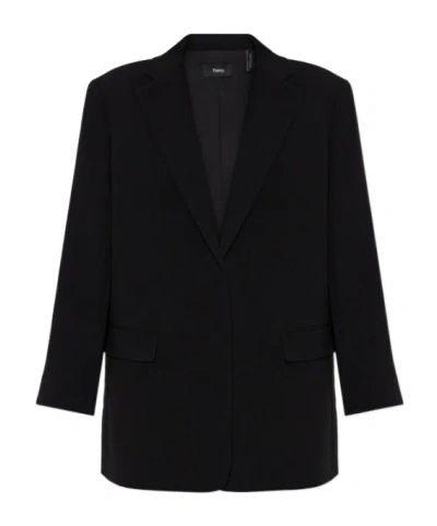 Theory Long-sleeved Suit Coat In Black
