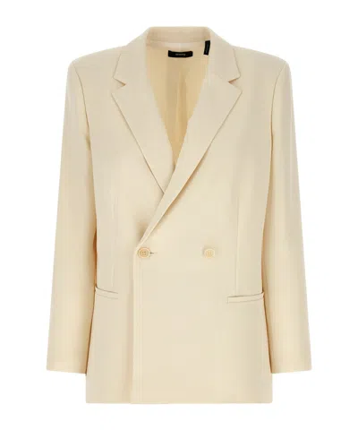 Theory Blazer Double-breasted Notched Lapels In White