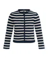 Theory Striped Cropped Jacket In Cotton Bouclé In Black