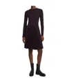 Theory Long-sleeved Wool-blended Dress In Black