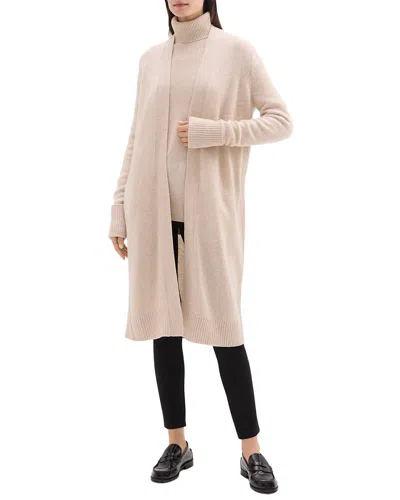 Theory Long Wool & Cashmere-blend Sweater Cardigan In Neutral