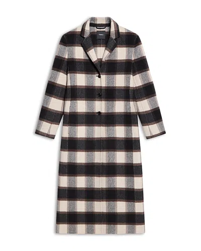 Theory Long Wool Blend Coat In Multi