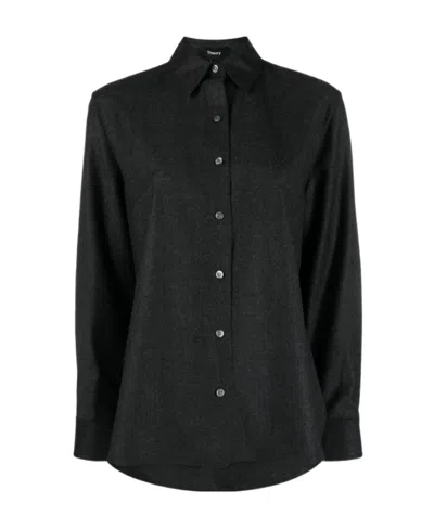 Theory Long-sleeved Shirt In Black