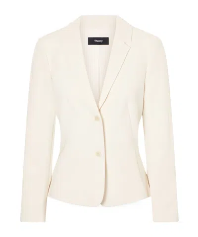 Theory Long-sleeved Suit Jacket In Neutral