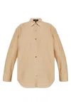 Theory Straight Shirt In Sleek Flannel In Beige