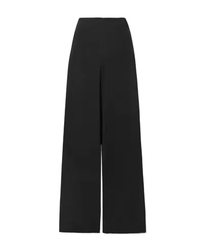 Theory Loose-leg Elastic Waistband Pants In Black