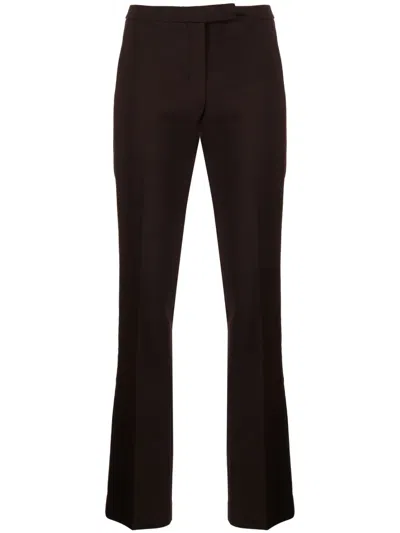 Theory Slim Low Rise Suede Pants In Mink