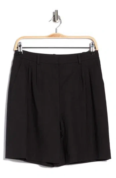Theory Lynie High Waist Pleated Shorts In Black