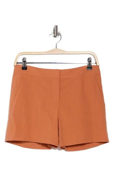 Theory Lynie Linen Blend Shorts In Canyon