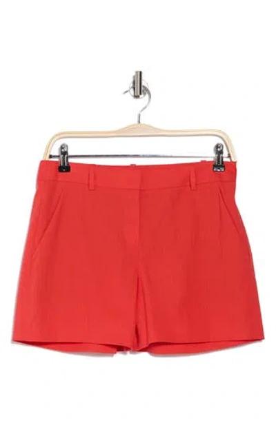Theory Lynie Linen Blend Shorts In Poppy