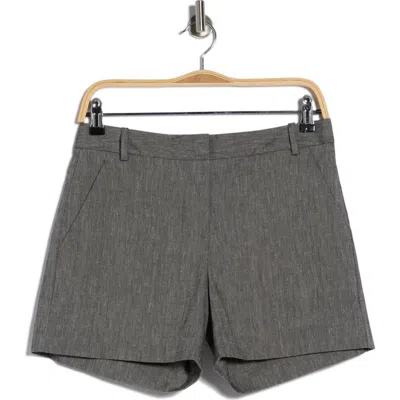 Theory Lynie Mélange Linen Blend Shorts In Black