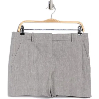 Theory Lynie Mélange Linen Blend Shorts In Gray