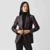 Theory Lynnia Blazer In Leather In Brown