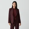 Theory Lynnia Blazer In Sleek Flannel In Burgundy