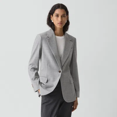 Theory Lynnia Blazer In Sleek Flannel In Gray