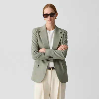 Theory Lynnia Blazer In Wool Gabardine In Green