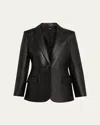 Theory Lynnia Lambskin Leather Blazer In Black