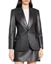 Theory Lynnia Leather Blazer In Black