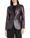 Theory Lynnia Blazer In Leather In Brown