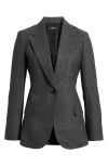Theory Lynnia Marled One-button Virgin Wool Blazer In Black
