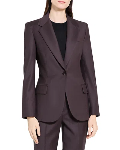 Theory Lynnia Blazer In Sleek Flannel In Brown