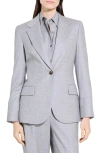Theory Lynnia Sleek Virgin Wool Blazer In Gray
