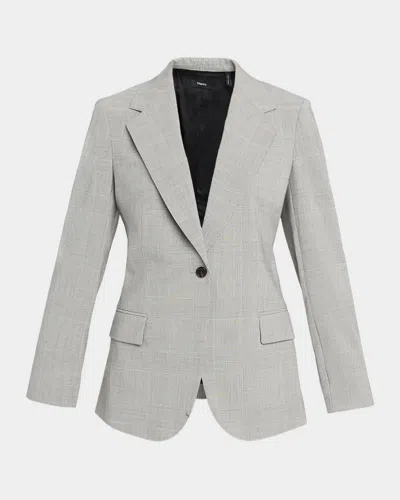 Theory Lynnia Stretch Wool Blazer In Gray