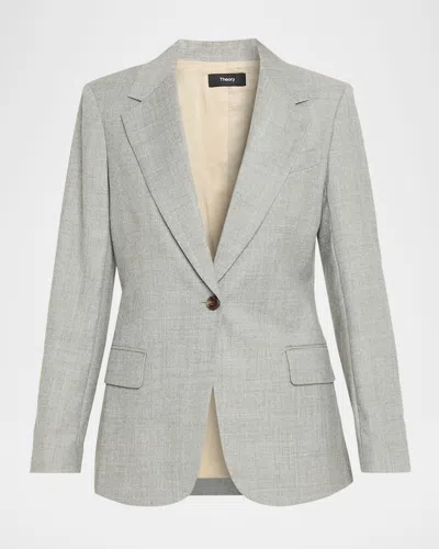 Theory Lynnia Wool Blazer In Gray