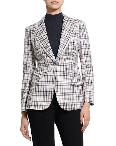 Theory Lynnia Wool Tailored Blazer In Gray