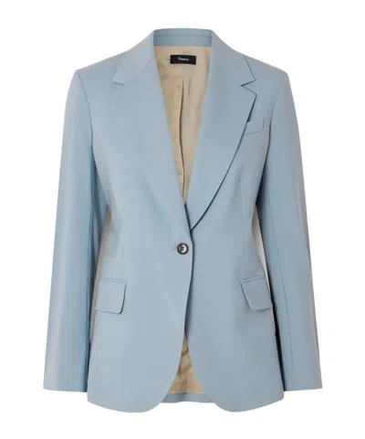 Theory Lynnia Wool-blend Blazer In Blue
