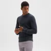 Theory Maden Crewneck Sweater In Merino Wool In Charcoal Melange