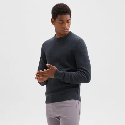 Theory Maden Crewneck Sweater In Merino Wool In Charcoal Melange