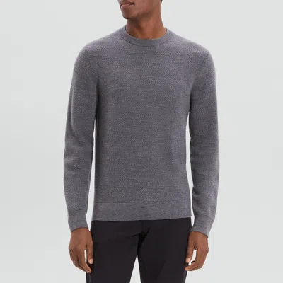 Theory Maden Crewneck Sweater In Merino Wool In Gray