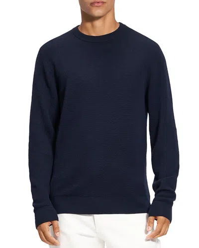 Theory Maden Textured Crewneck Sweater In Baltic