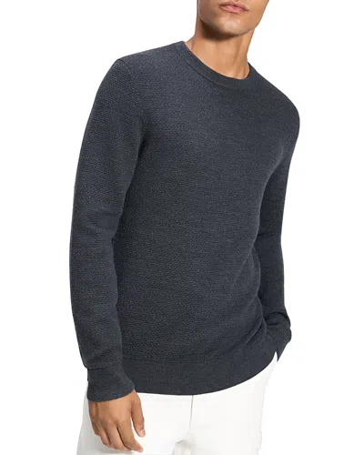 Theory Maden Textured Crewneck Sweater In Charcoal Melange
