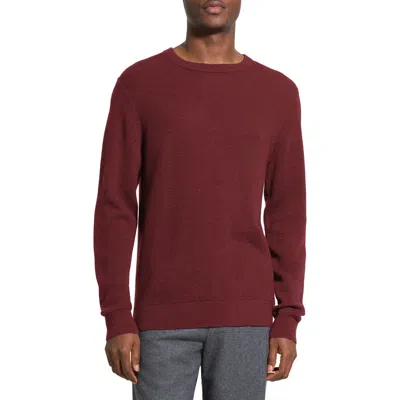Theory Maden T.novo Crewneck Wool Sweater In Burgundy