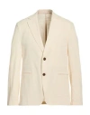 Theory Man Blazer Ivory Size 46 Linen, Viscose, Elastane In White