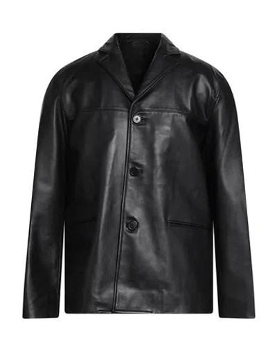 Theory Man Jacket Black Size Xxl Lambskin In Multi