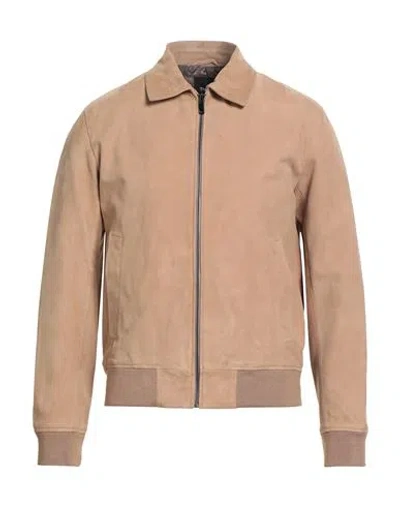 Theory Man Jacket Camel Size L Lambskin In Gold