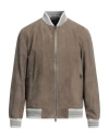 Theory Man Jacket Khaki Size Xxl Lambskin In Beige