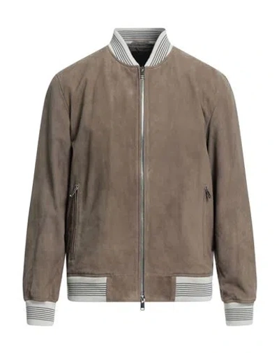 Theory Man Jacket Khaki Size Xxl Lambskin In Beige